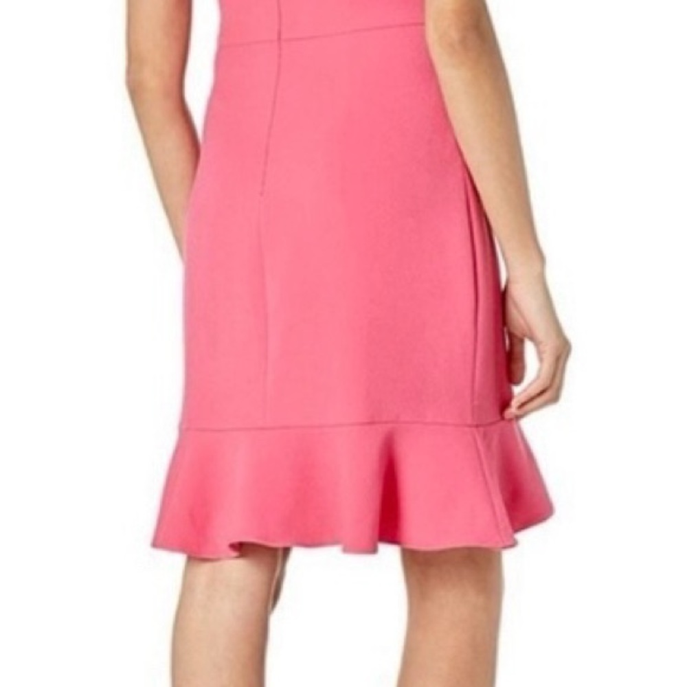 Shoshanna Pink Dress Cascading Ruffle Designer Boutique Career Spring Summer 4 S - Picture 5 of 6